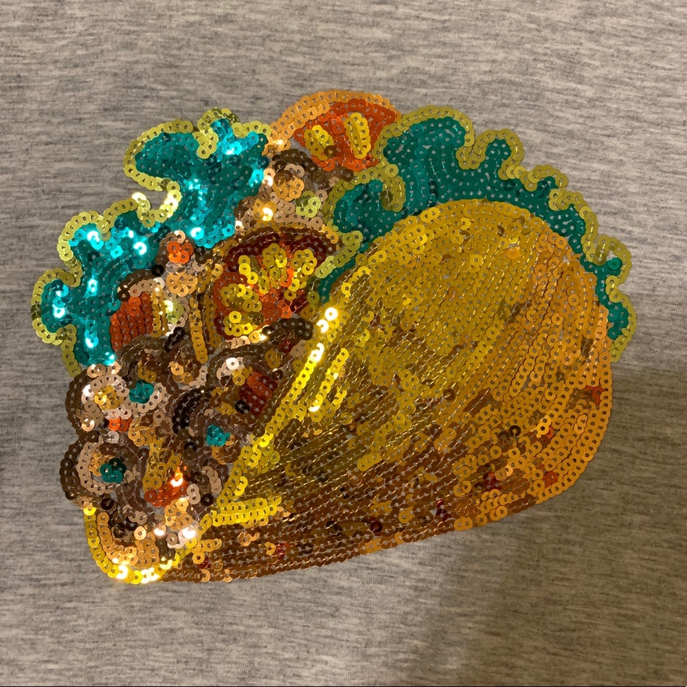 Sequin Taco Baseball Raglan Tee - Picture 2 of 5